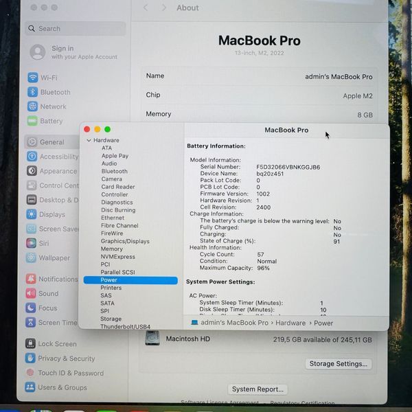 Б/в Ноутбук 13.3" Apple MacBook Pro M2 8GB RAM 256Gb SSD IPS Space (2147) 890-macbook-sdspro-13-cdsw2