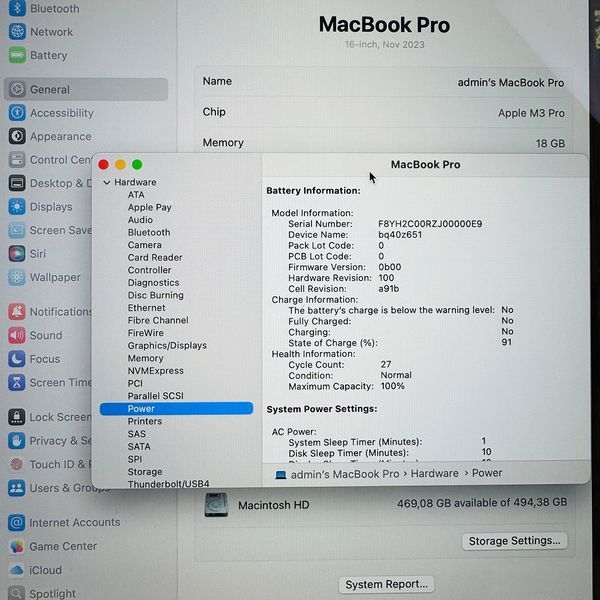 Б/в Ноутбук 16" Apple MacBook Pro M3 Pro 18GB RAM 512Gb SSD MiniLED Space Black Apple Care 890-macbook-pro-16-nov-2083