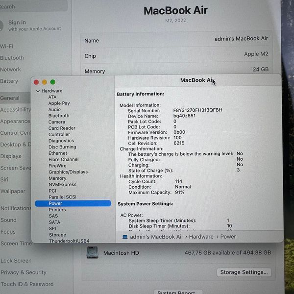 Б/в Ноутбук 13.6" Apple MacBook Air M2 24GB RAM 512Gb SSD IPS StarLight (1966) 890-macbook-air-13-1966