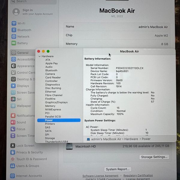 Б/у Ноутбук 13.6" Apple MacBook Air M2 8GB RAM 256Gb SSD IPS Midnight Apple Care (2049) 890-macbook-air-13-2049
