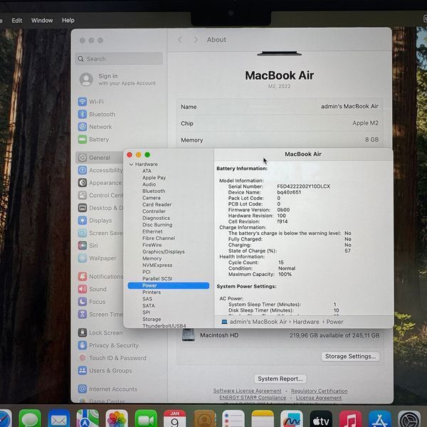 Б/у Ноутбук 13.6" Apple MacBook Air M2 8GB RAM 256Gb SSD IPS Midnight Apple Care (2049) 890-macbook-air-13-2049
