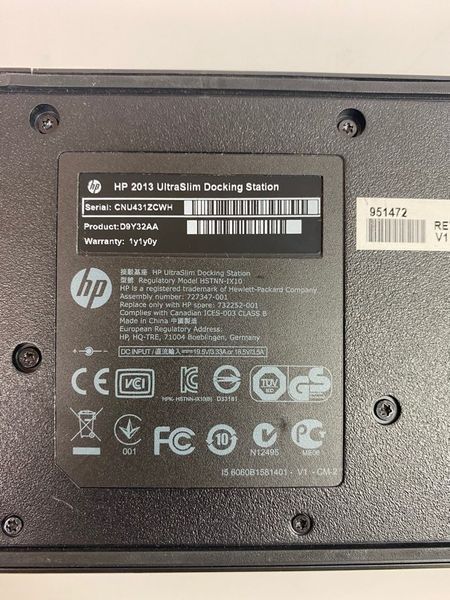 Б/у HP 2013 UltraSlim HSTNN-IX10 док-станция для ноутбука 810 G1, 810 G2, 820 G1, 820 G2, 840 G1, 840 G2, 850 G1, 850 G2 2980