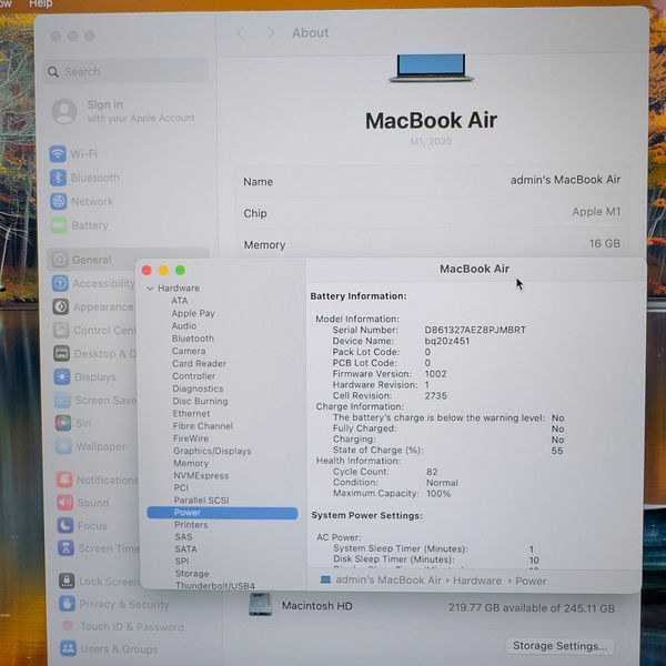 Б/в Ноутбук 13.3" Apple MacBook Air M1 16GB RAM 256Gb SSD IPS Space (1995) 890-macbook-air-13-1995